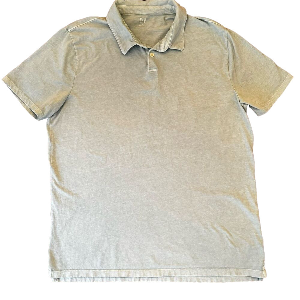 GAP‎ Men's Gray Polo Shirt Size M Short Sleeve Classic Fit Casual